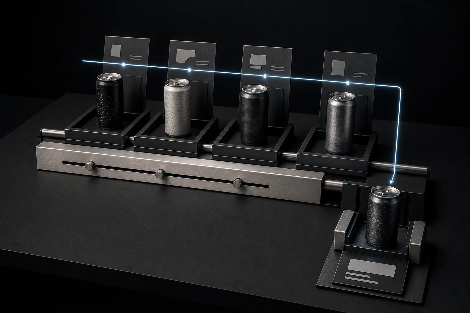 Four energy drink offers being scanned and reduced to one comparable result